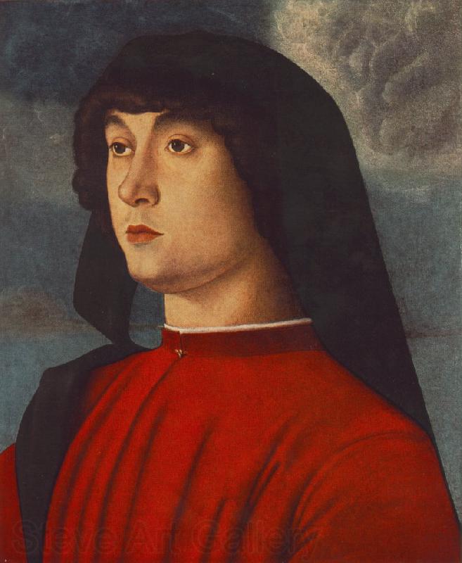 BELLINI, Giovanni Portrait of a Young Man in Red3655 Spain oil painting art